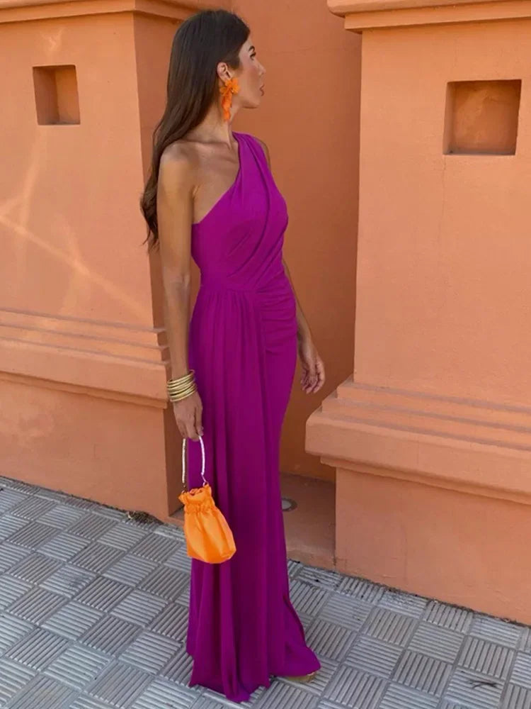 Angelica® | Dress with slanted shoulders