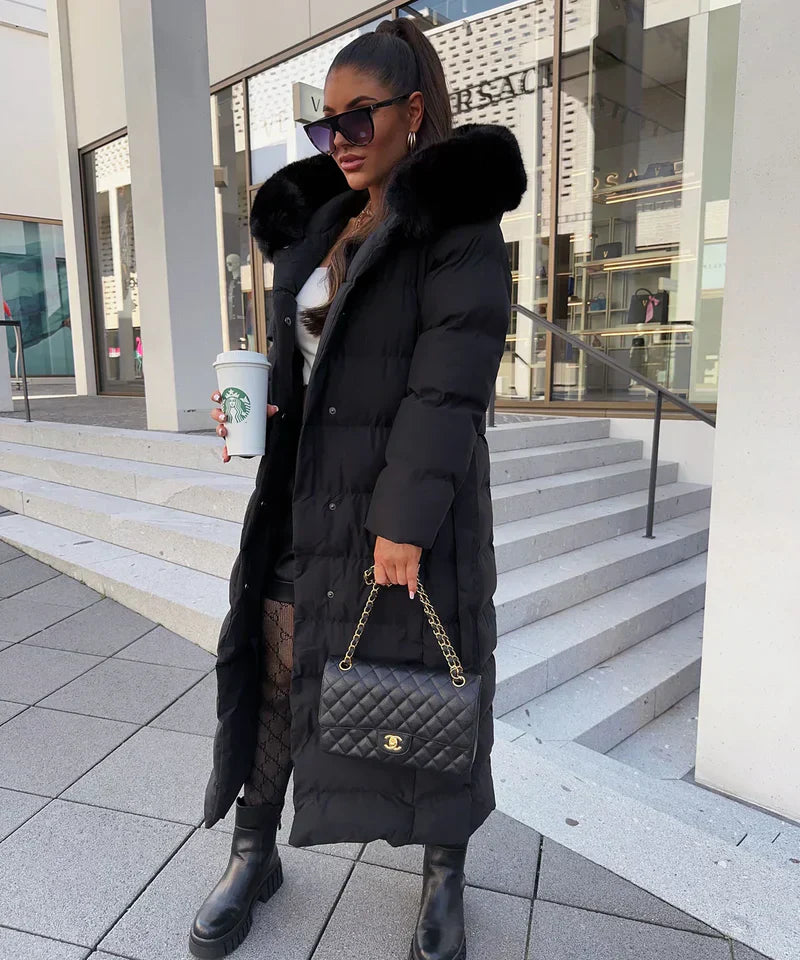 Carmen® | Chic women's winter coat with fur collar