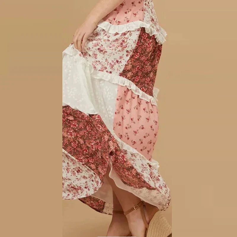 Dominique | Elegant Floral Pleated Dress