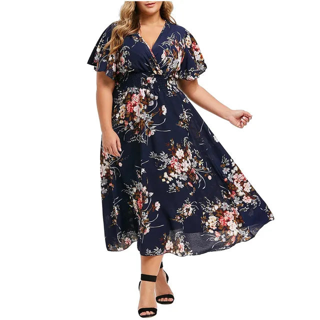 Criselda® | Long Dress For Women Made Of Floral Chiffon