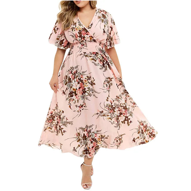 Criselda® | Long Dress For Women Made Of Floral Chiffon