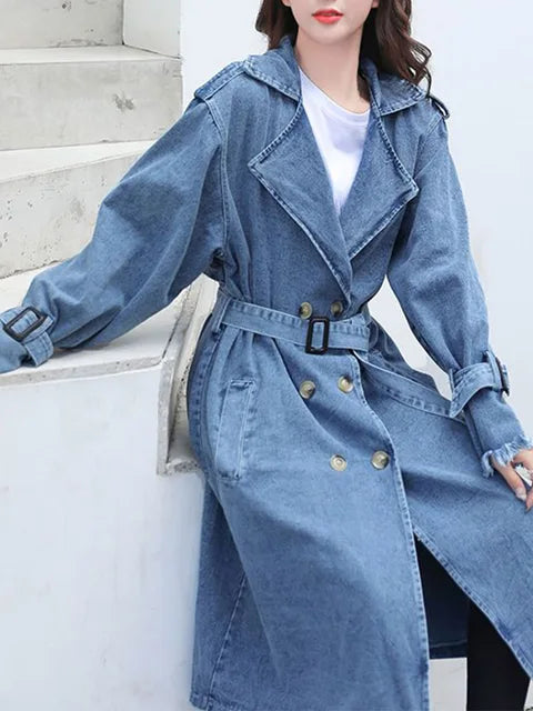 Caroline® | Double-breasted denim trench coat