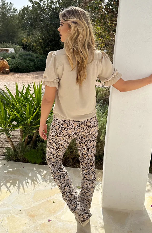 Cerise® | Flared floral trousers for women