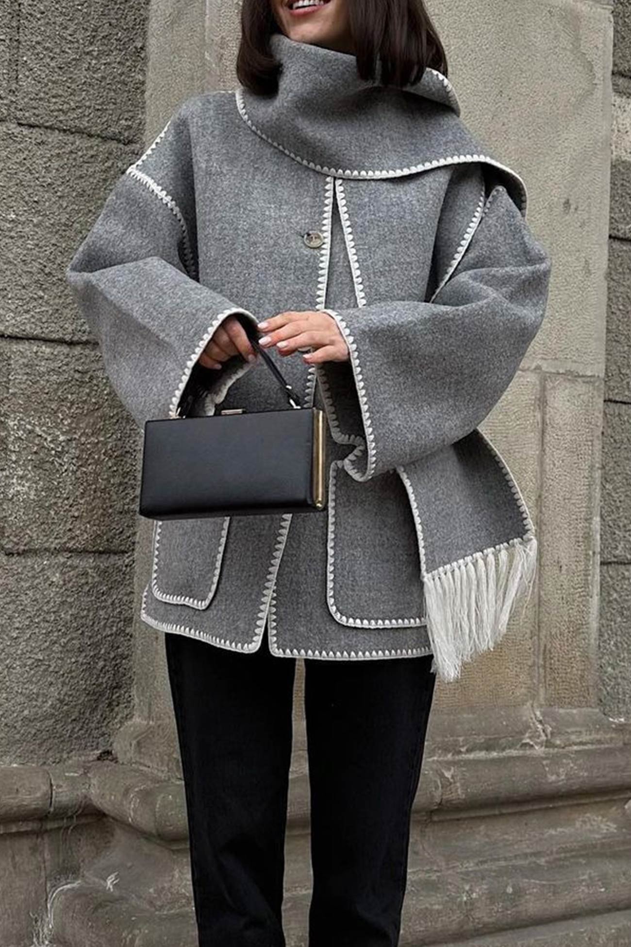 Doris® | Fringed hem with shawl coat