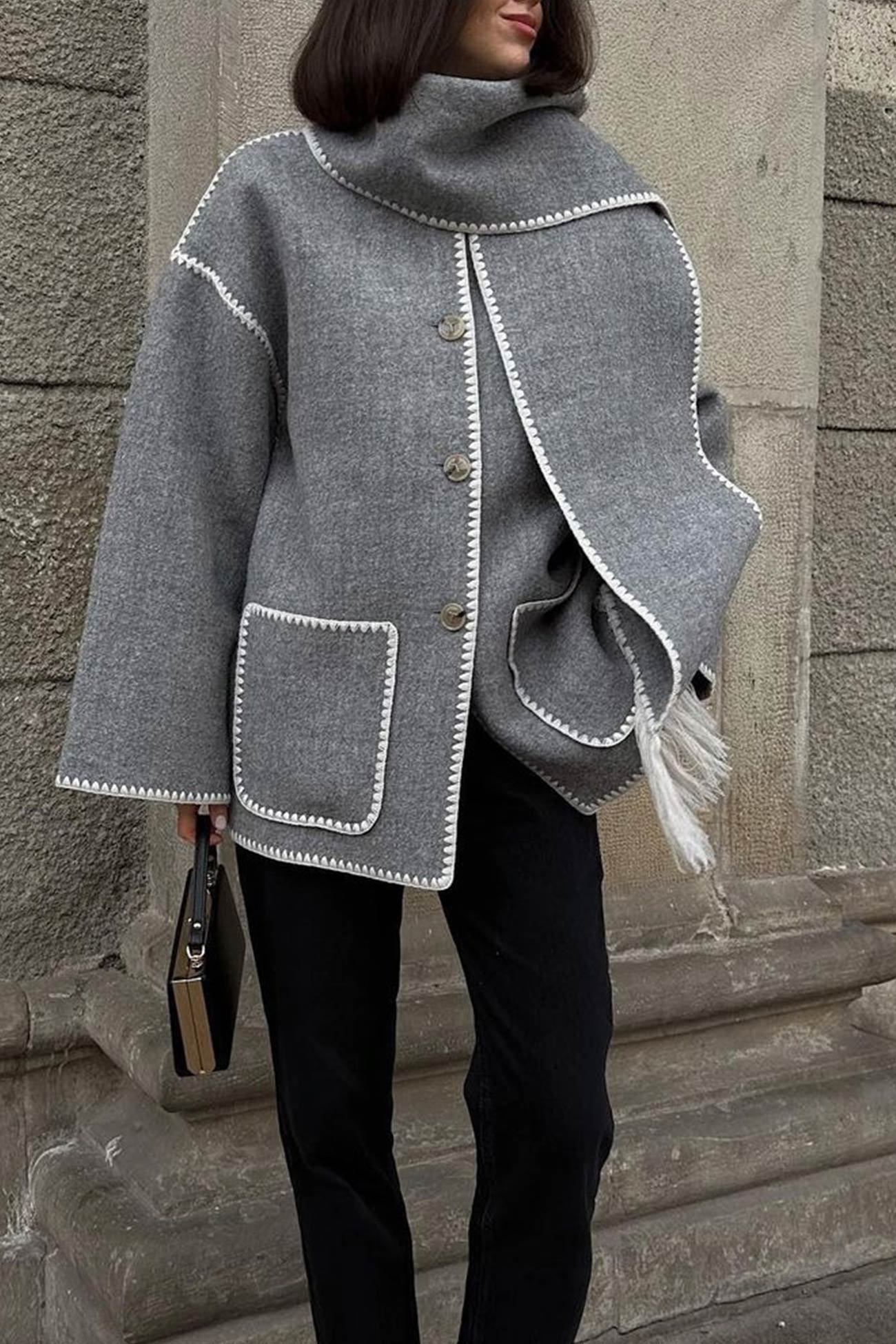 Doris® | Fringed hem with shawl coat