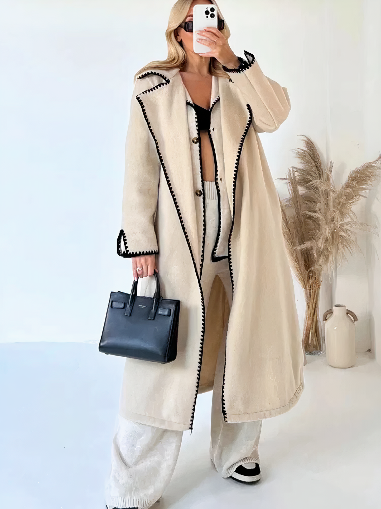 Ekaterina® | Long, loose women's coat with lapels