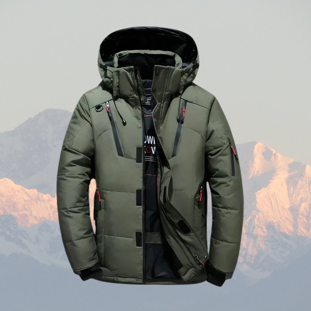 Men’s Puffer Winter Jacket – Insulated, Water-Resistant, Hooded Warm Coat