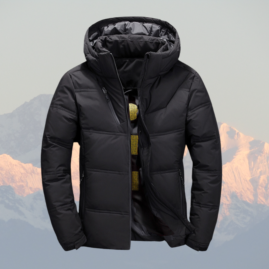 Men’s Puffer Winter Jacket – Insulated, Water-Resistant, Hooded Warm Coat