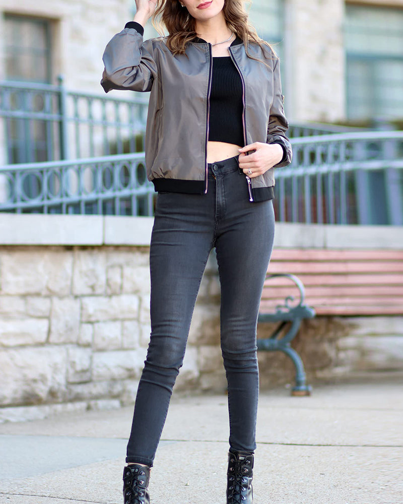 Rose | Women's Lightweight Zip-Front Bomber Jacket