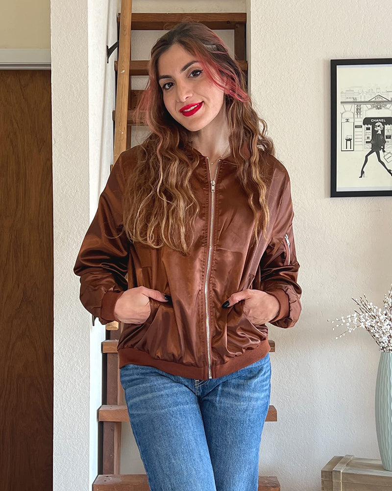 Rose | Women's Lightweight Zip-Front Bomber Jacket
