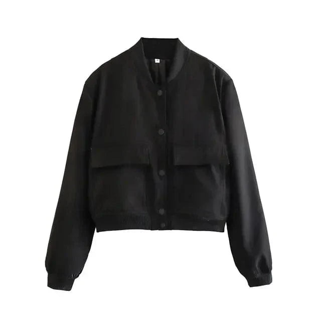Donna | Women's Cropped Button-Down Bomber Jacket