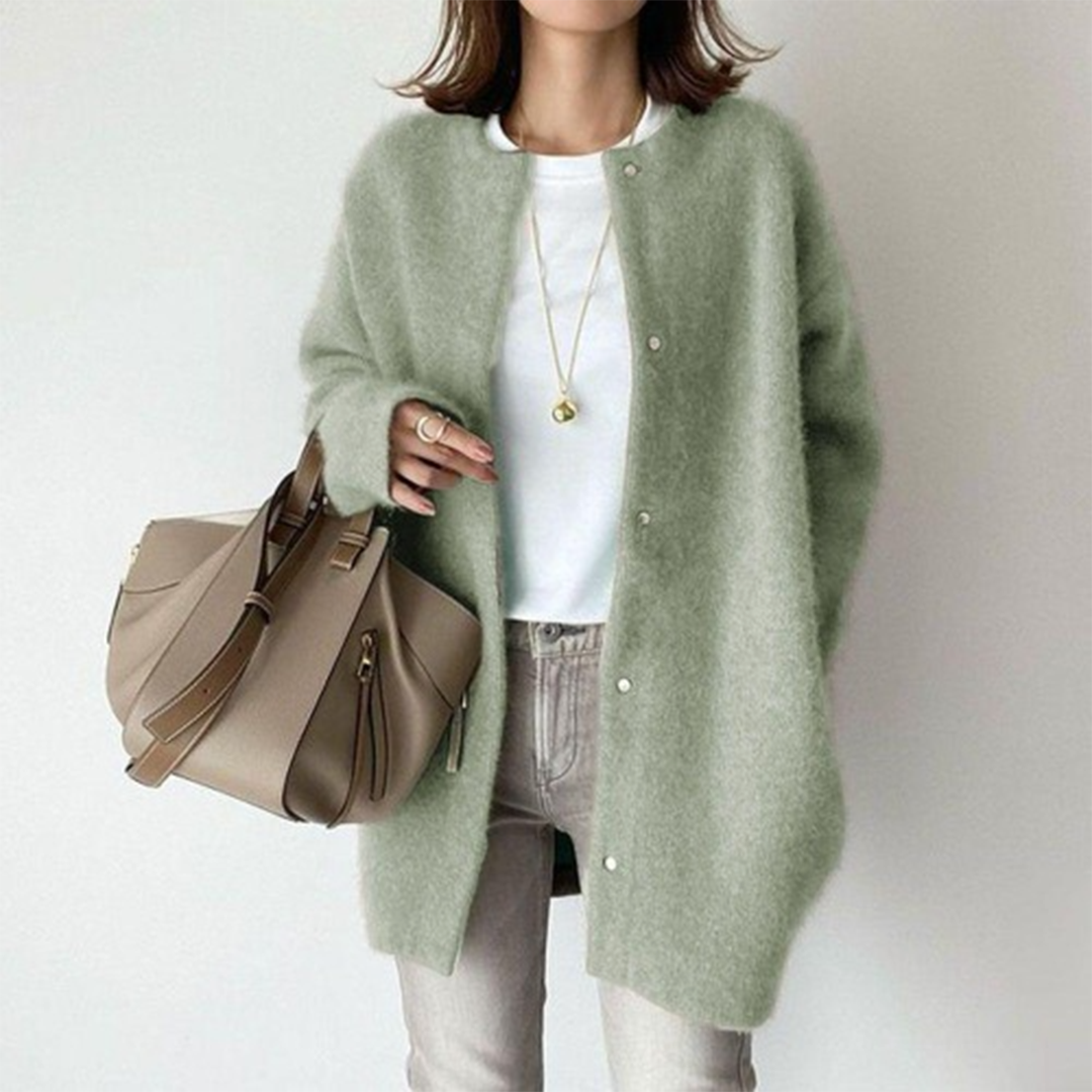 Cristina | long cardigan with press studs
