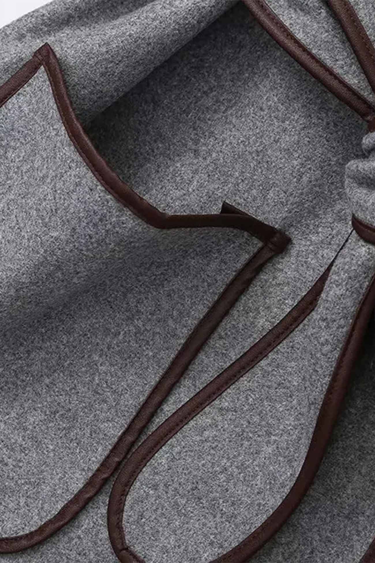 Birgit® | Gray blanket coat with pocket belt