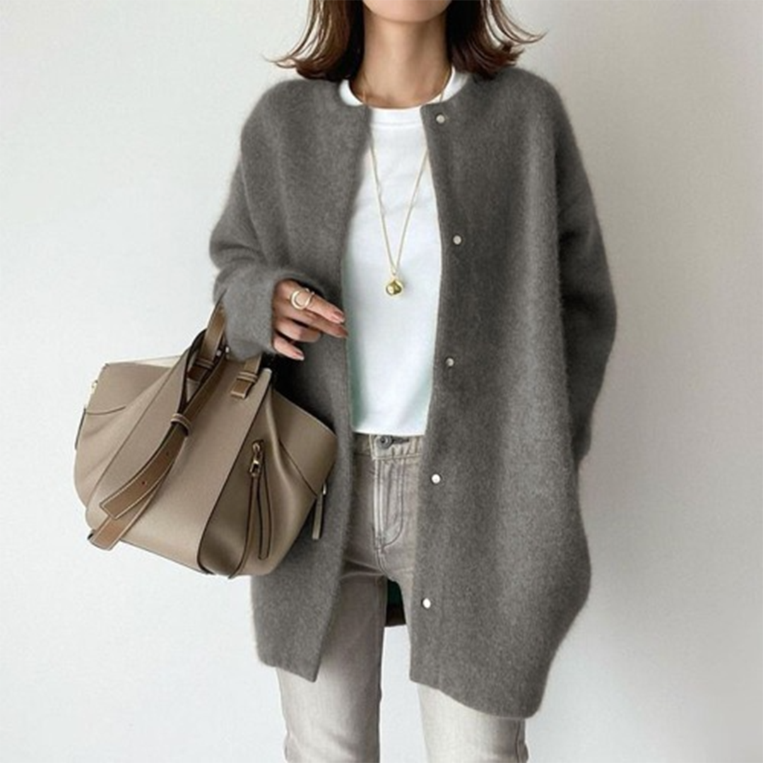 Cristina | long cardigan with press studs