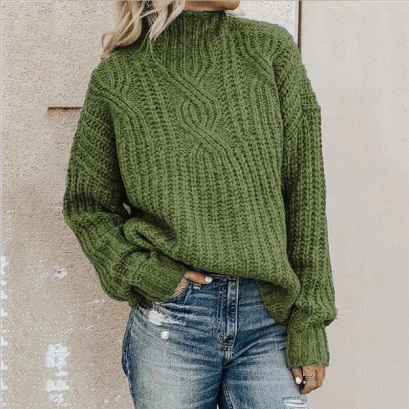 Carmen | Knitted roll collar sweater for women