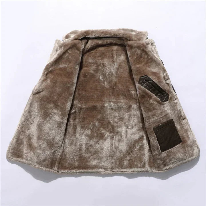 Casey | Men's Faux Fur Collar Trench Coat