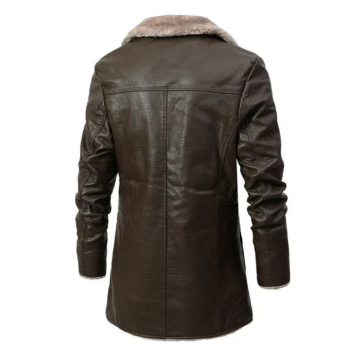 Casey | Men's Faux Fur Collar Trench Coat