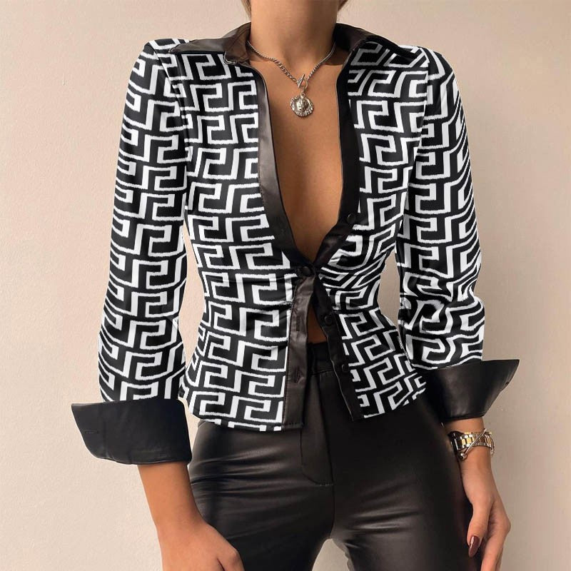 Brunhilda® | Figure-Hugging Shirt With Button Placket