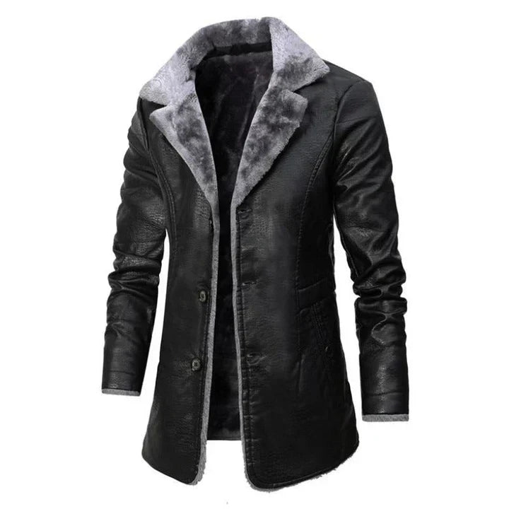 Casey | Men's Faux Fur Collar Trench Coat