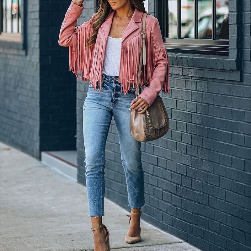 Aracelis | Suede jacket with fringes