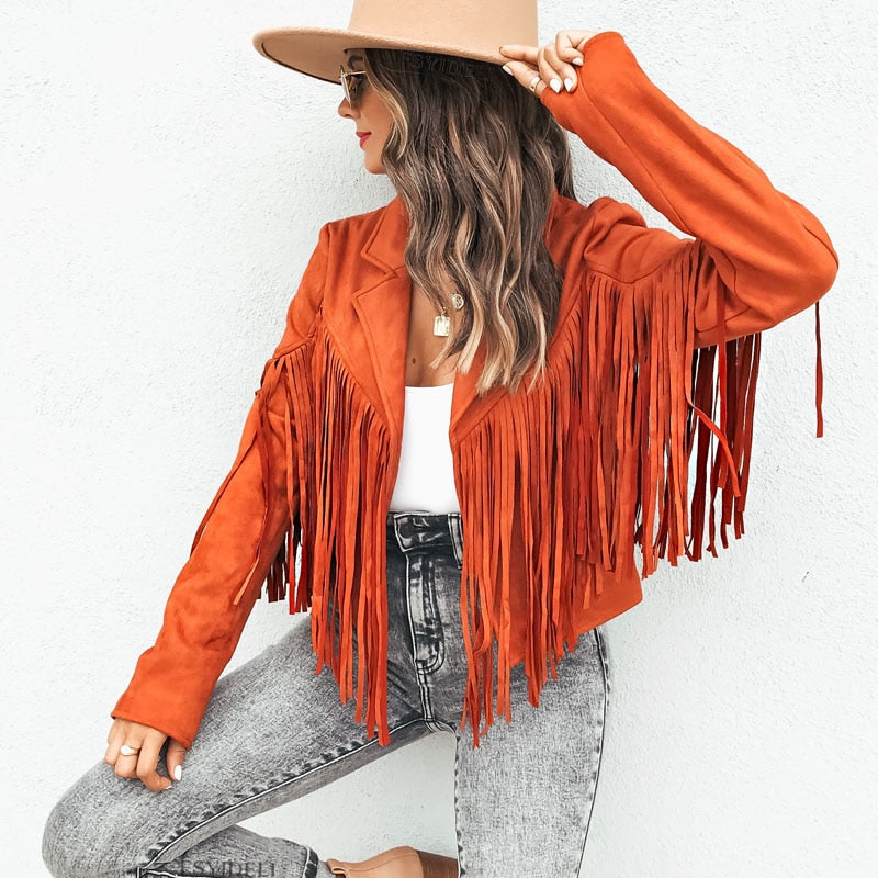 Aracelis | Suede jacket with fringes