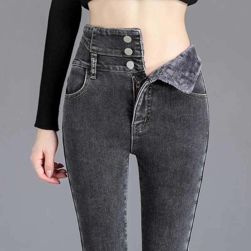 Demelza® | Warm fleece skinny jeans for women