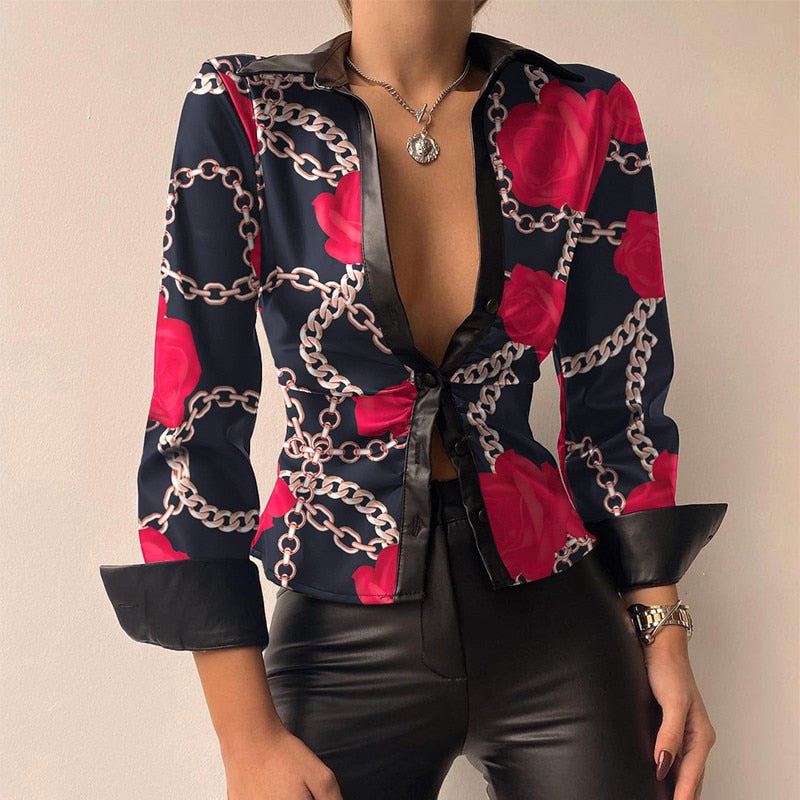 Brunhilda® | Figure-Hugging Shirt With Button Placket