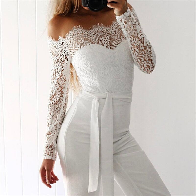 Angelines® | Jumpsuit With Long Sleeves And Lace