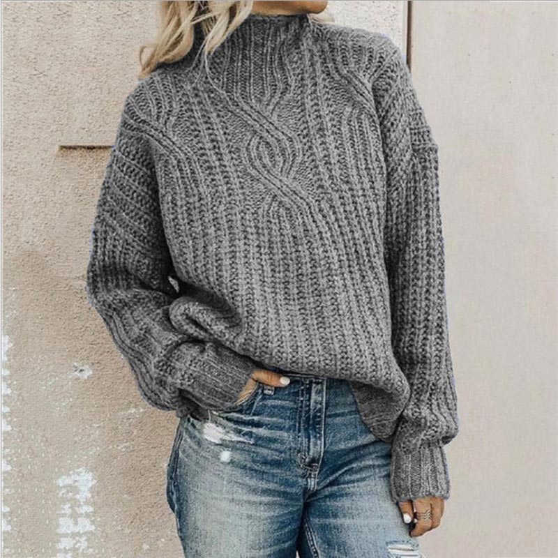 Carmen | Knitted roll collar sweater for women
