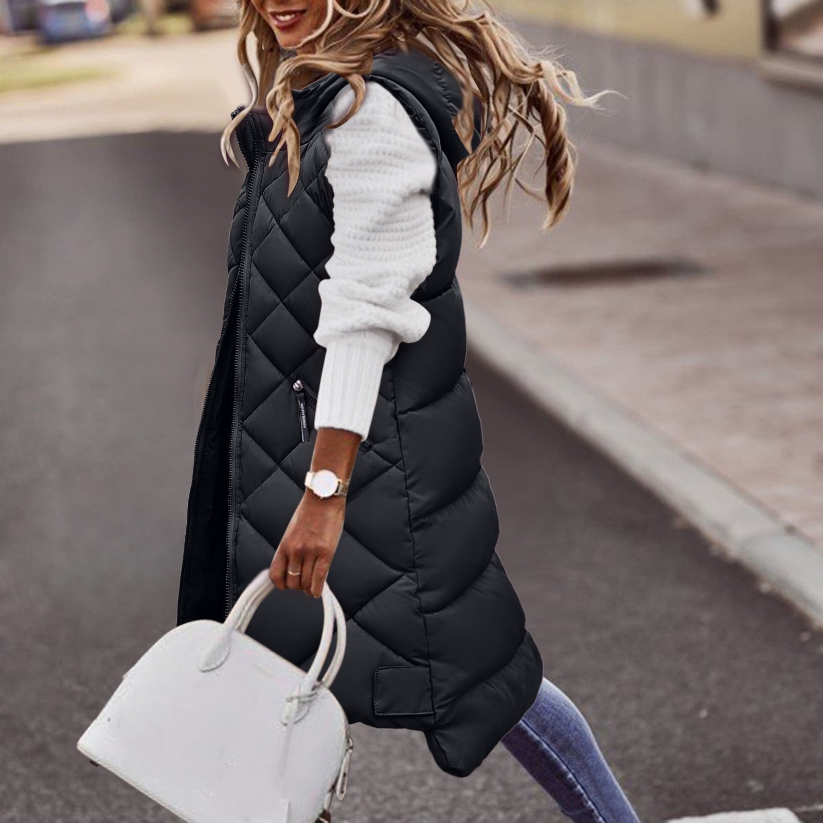 Gale | Women's Long Hooded Puffer Vest