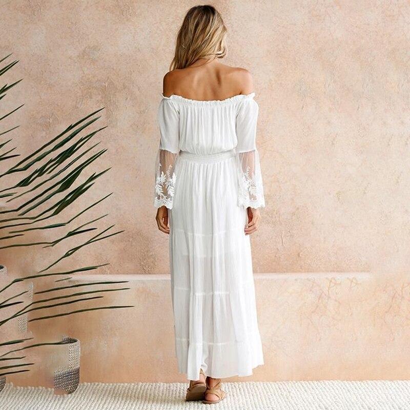 Aurora® | Long dress with bardot neckline