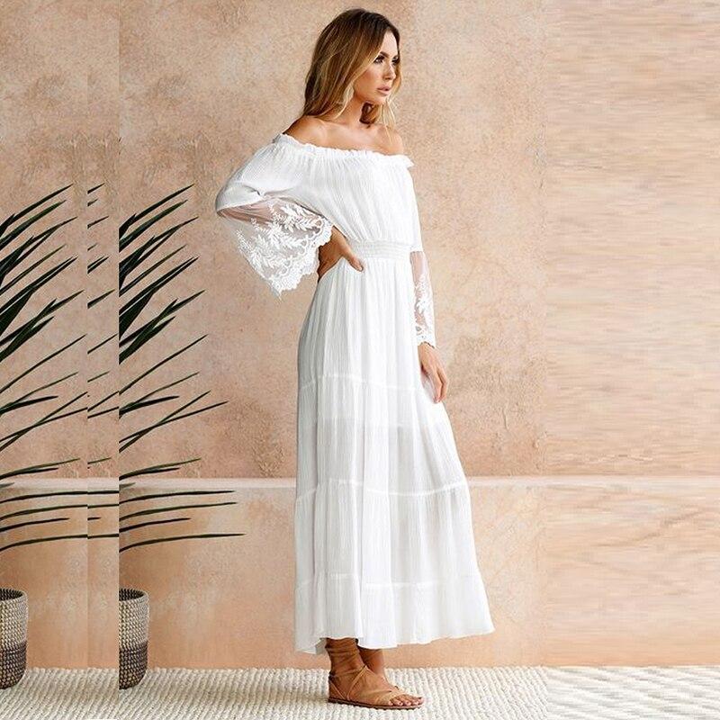 Aurora® | Long dress with bardot neckline