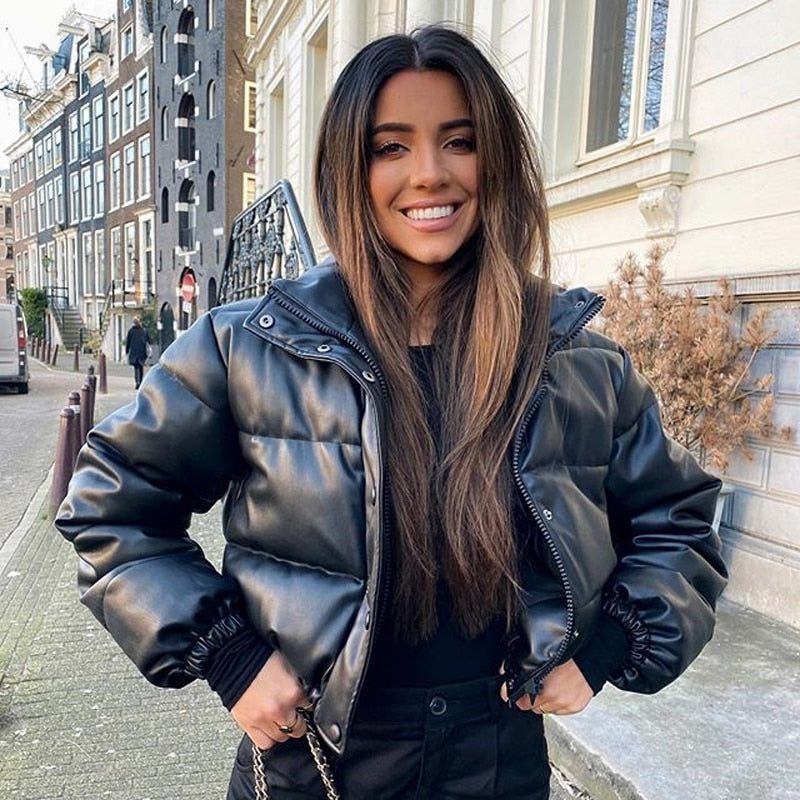 Carmen® | Short black bomber style down jacket