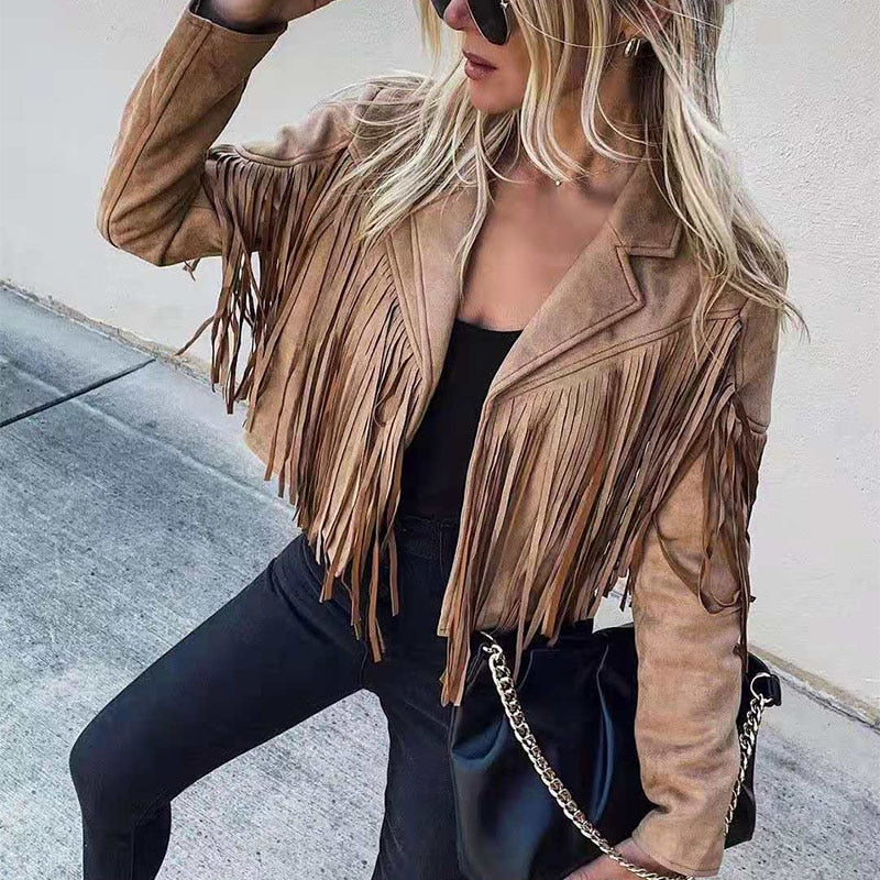 Aracelis | Suede jacket with fringes