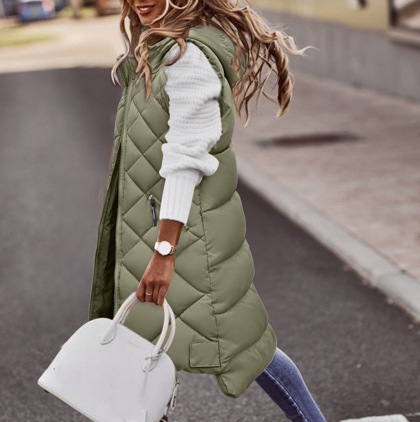 Gale | Women's Long Hooded Puffer Vest