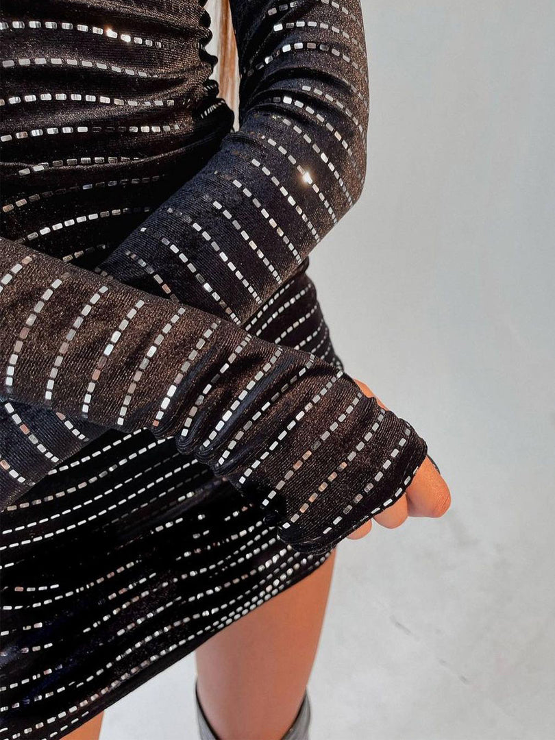 Edith® | Black sequin mini dress for women