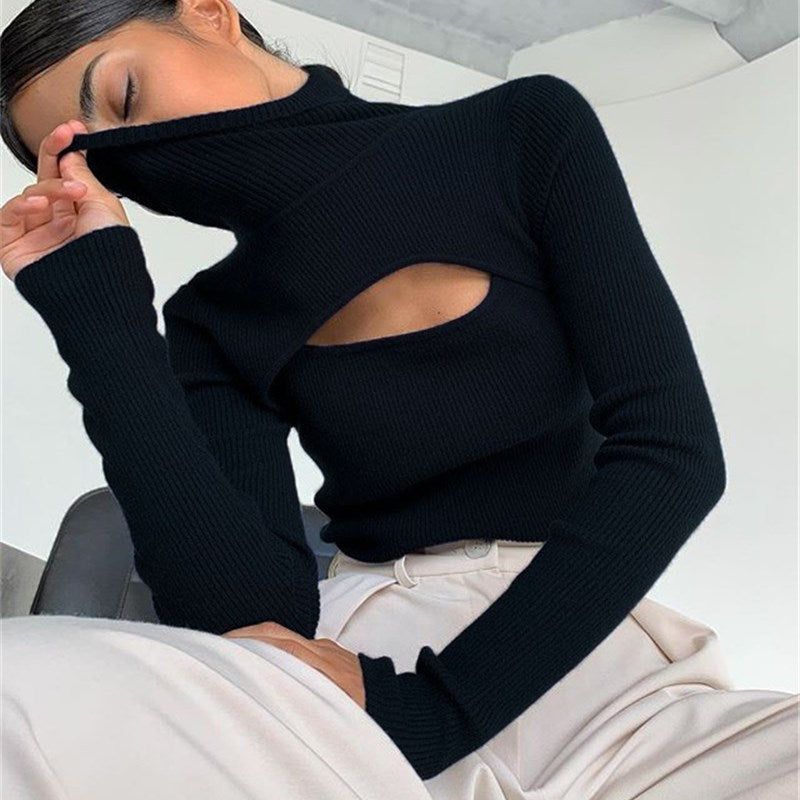 Diana® | Trendy turtleneck sweater with cut-outs