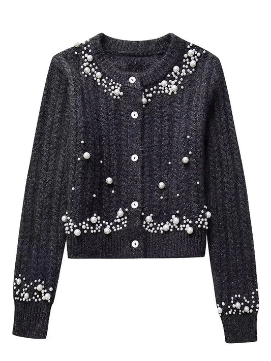 Camille® | Short jacket with faux pearl embellishments