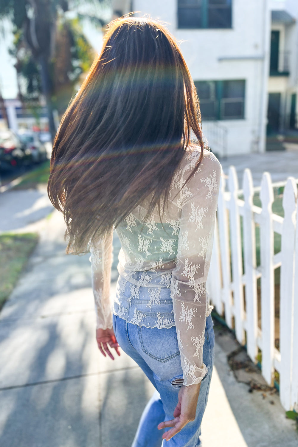 Alice® | Nude sheer floral layering top from Feeling Femme