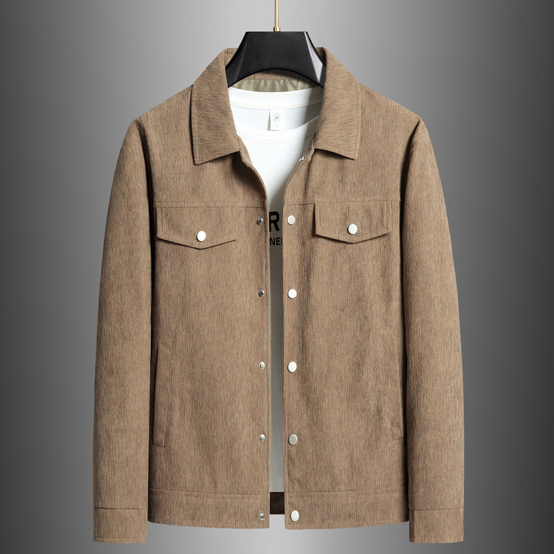 Men’s Jacket – Structured Fit – Woven Cotton – Button Front – Chest Pockets – Casual Style
