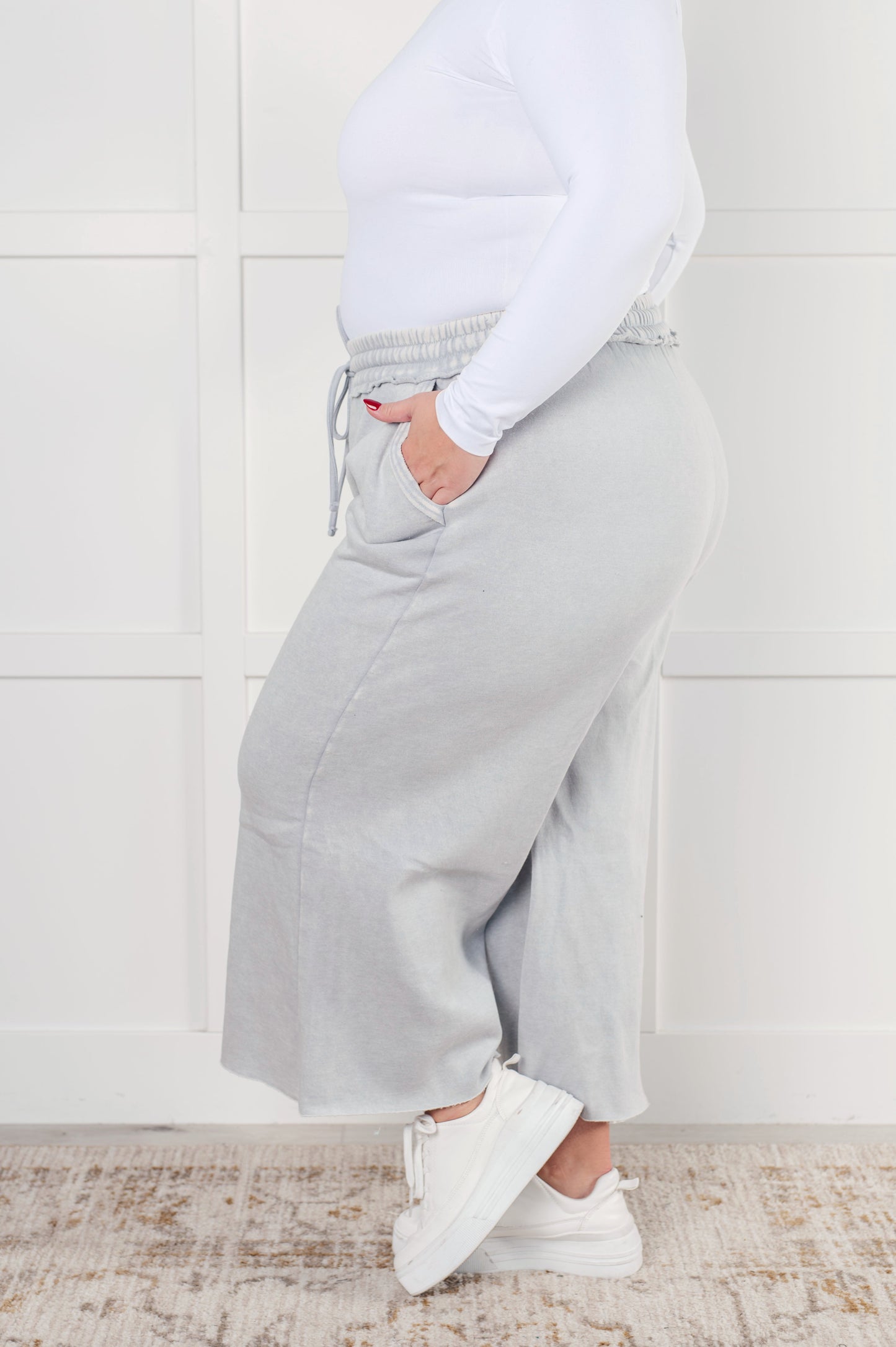 Elizabeth® | In or out trousers with wide legs in light grey