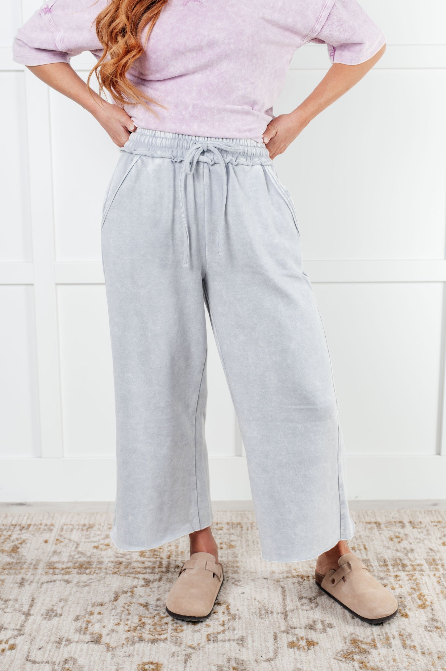 Elizabeth® | In or out trousers with wide legs in light grey