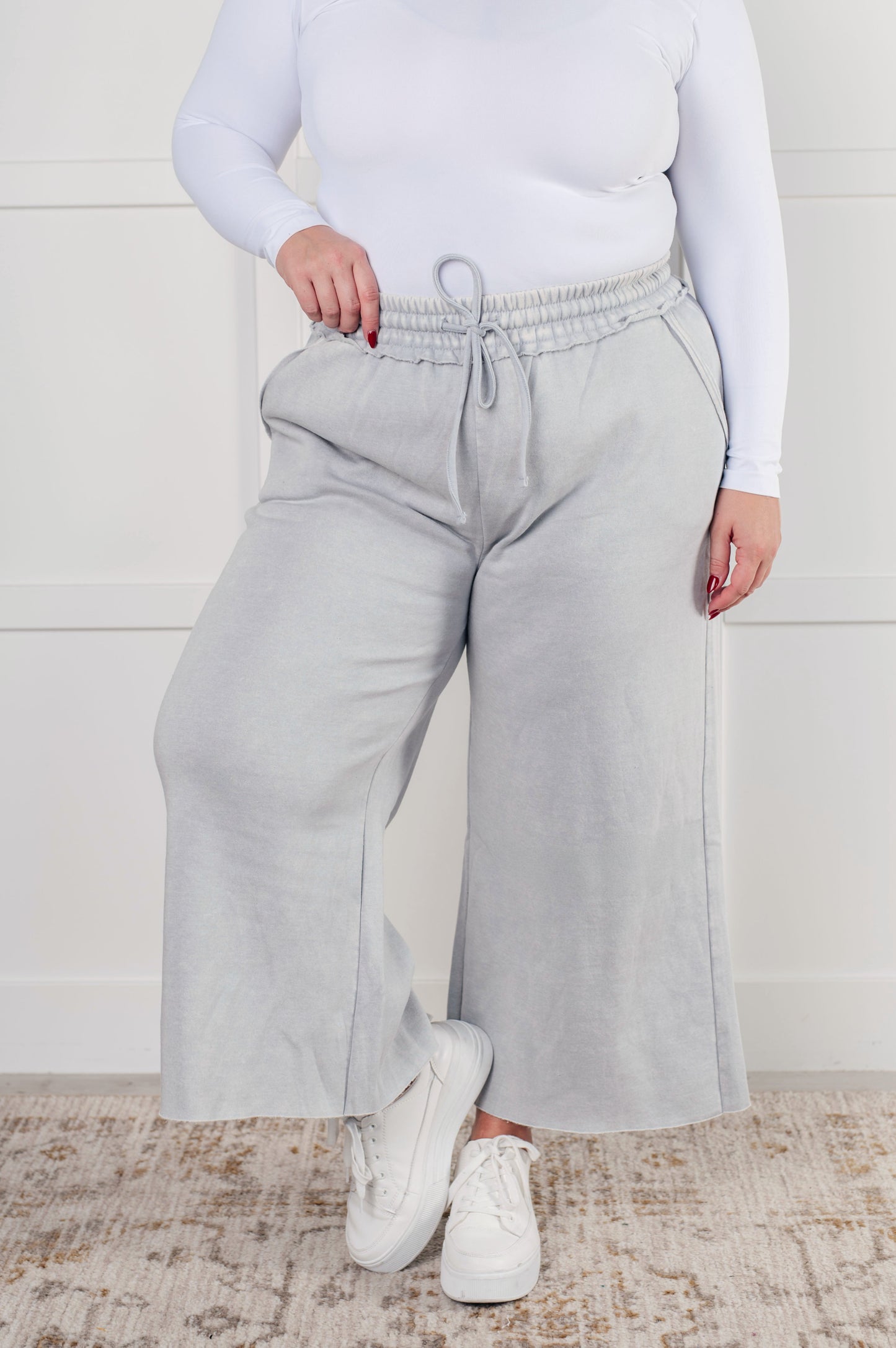 Elizabeth® | In or out trousers with wide legs in light grey