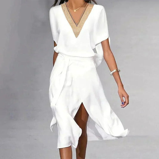 Isabella | Women's Dress - V-Neck - Flattering Fit - Sustainable Material