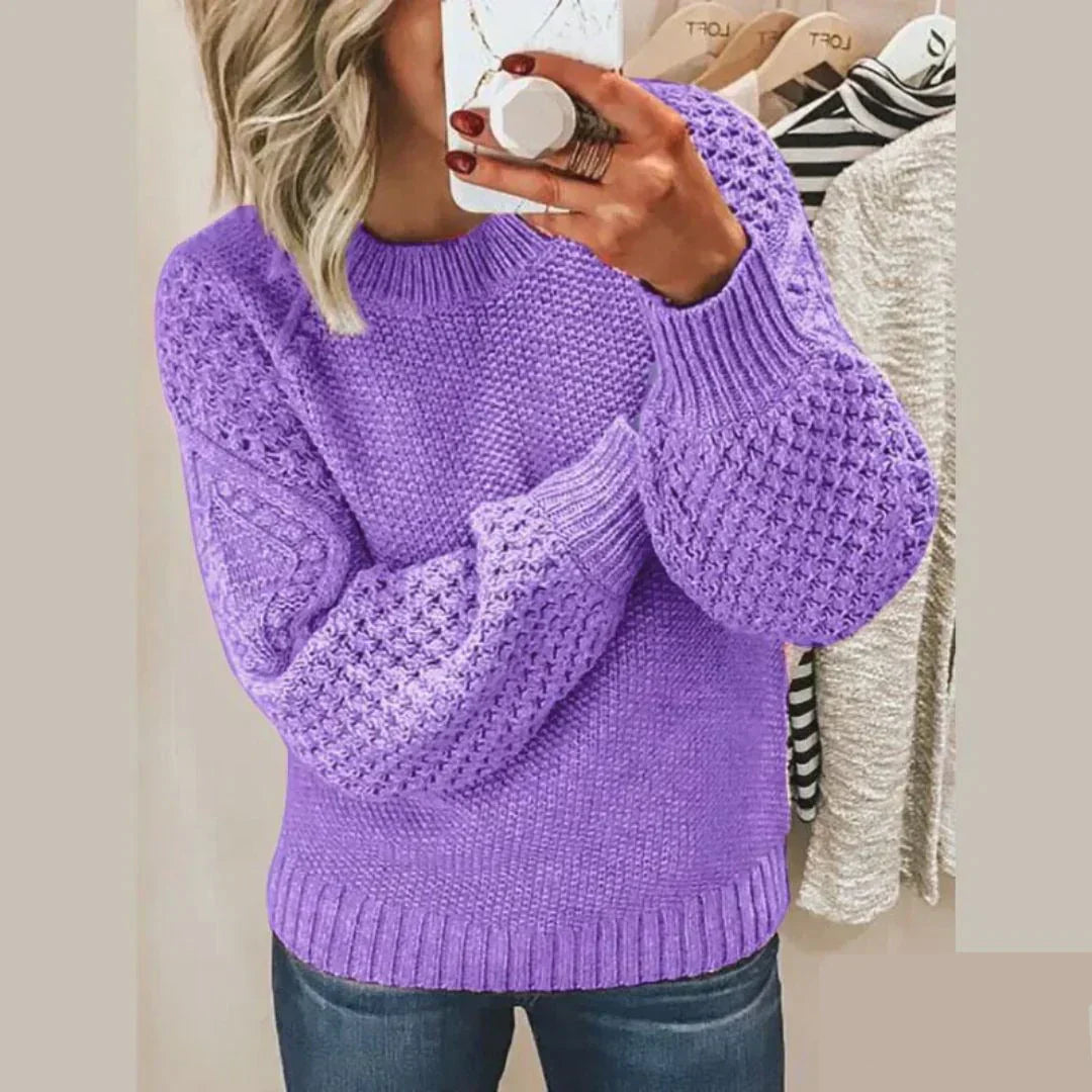 Deborah® | Structured classic sweater with puff sleeves