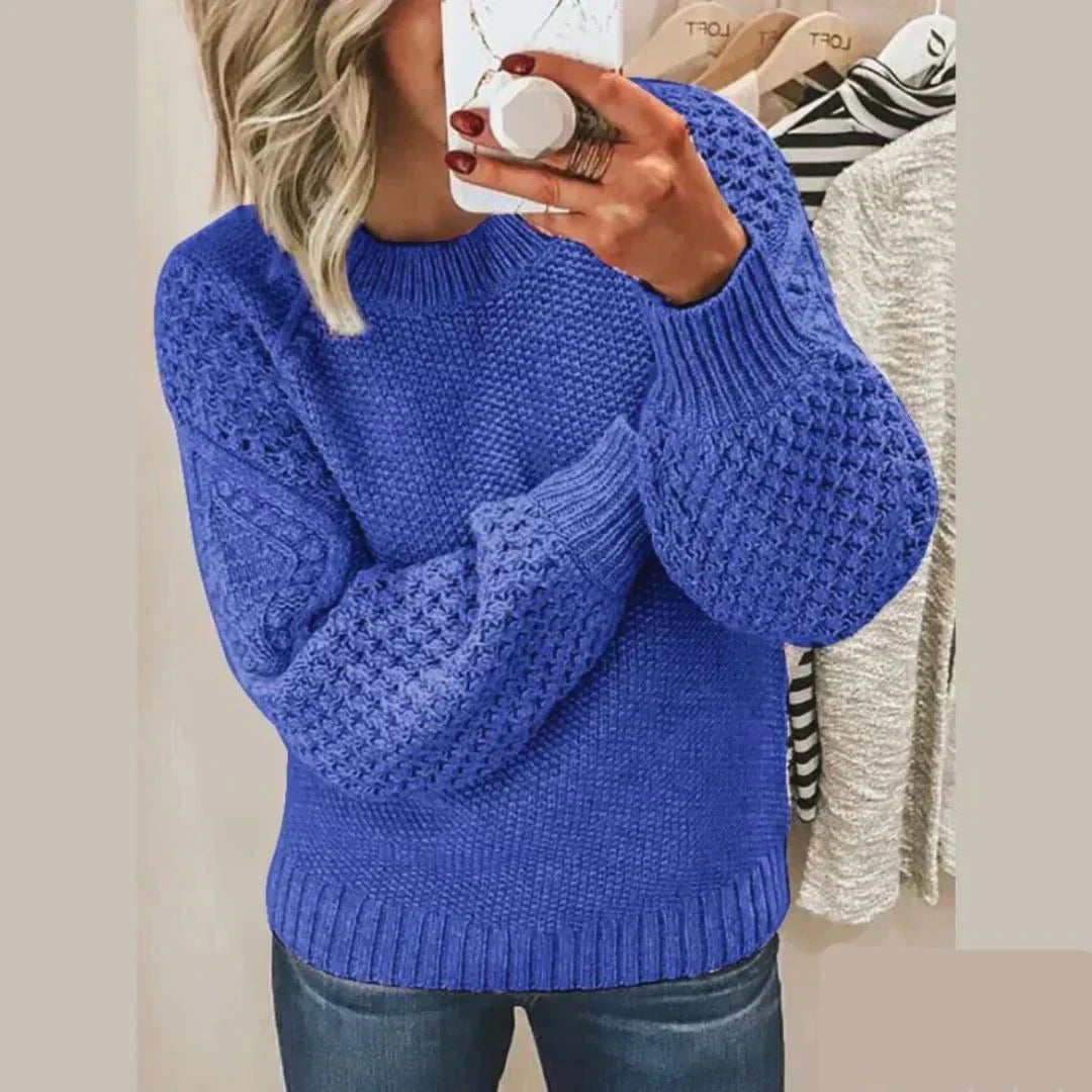 Deborah® | Structured classic sweater with puff sleeves