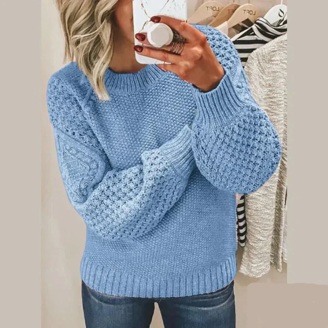 Deborah® | Structured classic sweater with puff sleeves