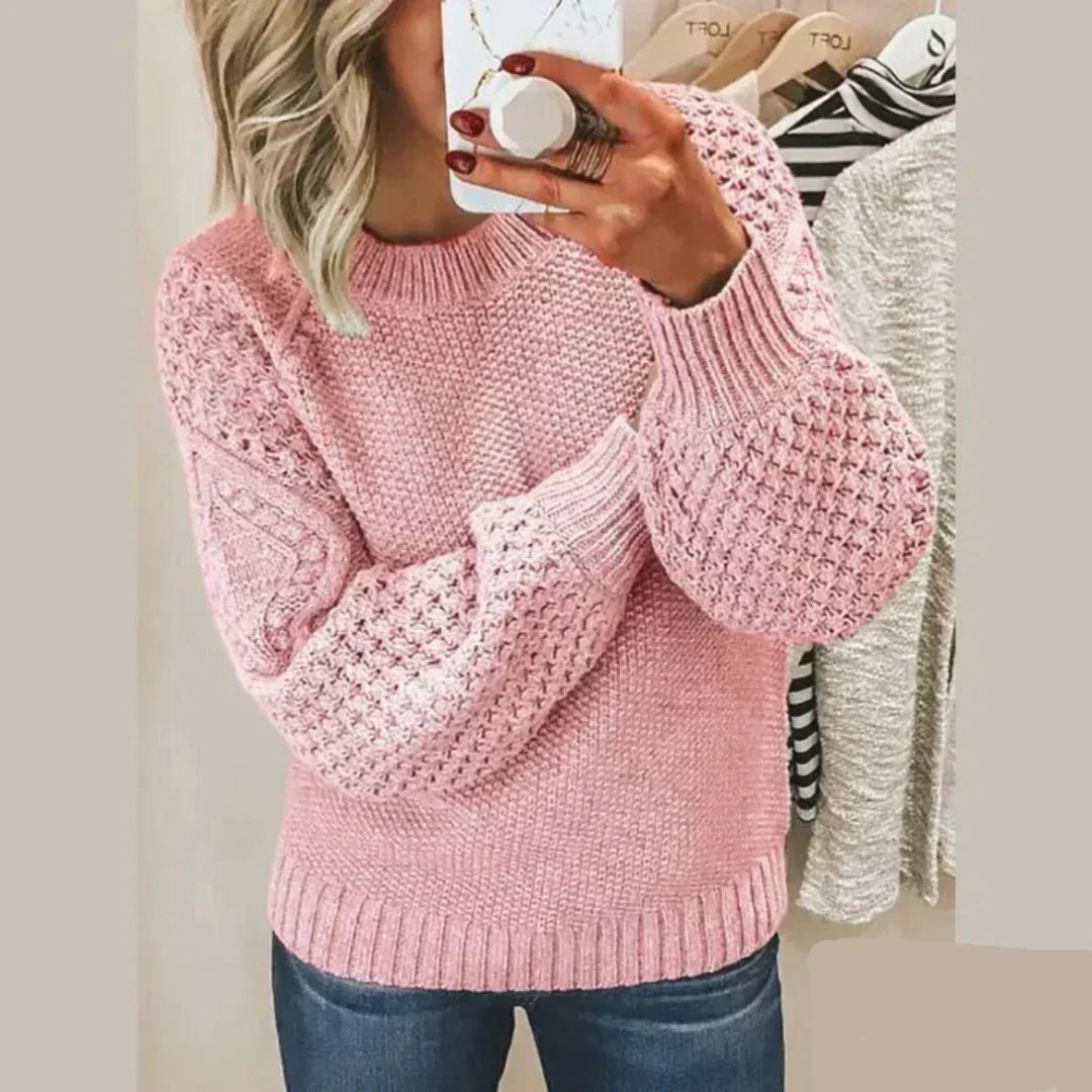 Deborah® | Structured classic sweater with puff sleeves