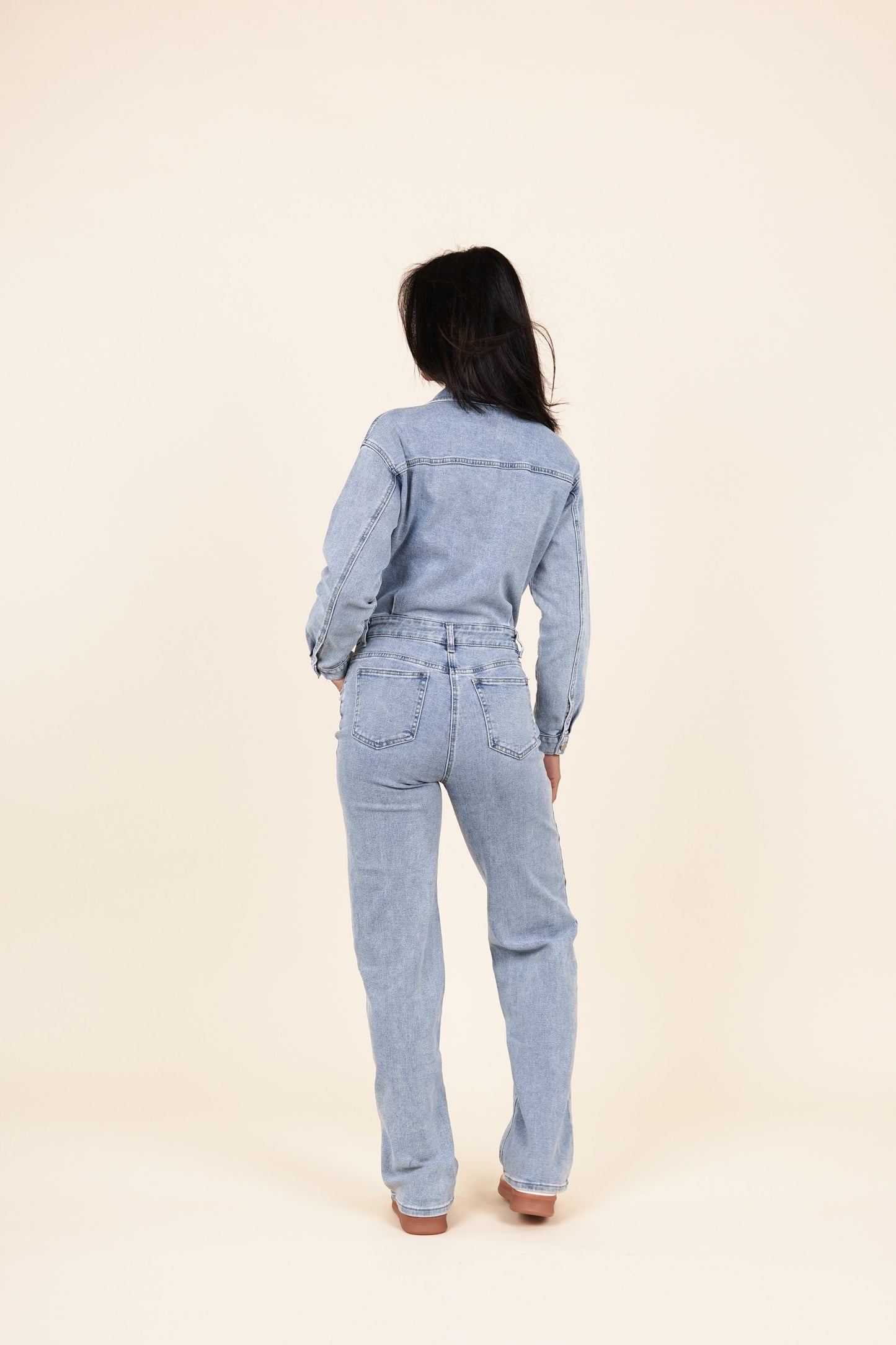 Carina® | Denim Jumpsuit With Straight Leg Blue