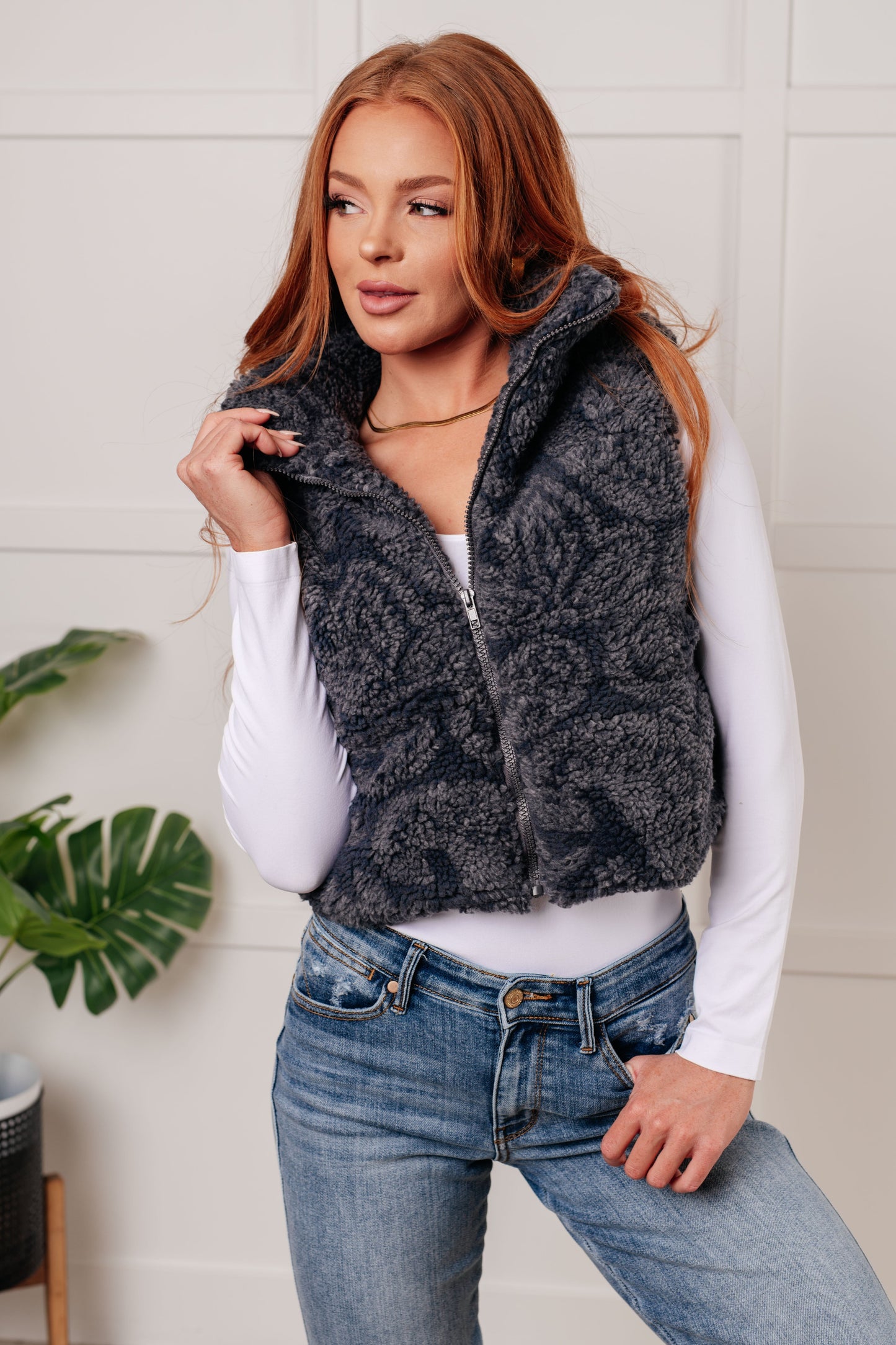 Adoncia | Just another layer of paisley sherpa print vest